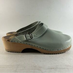 MIA Alma Women’s Leather Clogs Shoes Mint Green Size EU 39 US 8.5